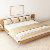 Hollywood Teakwood Floating Bed with End Tables