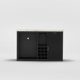Sonoma Modern Black Bar Cabinet with Mini Fridge Space