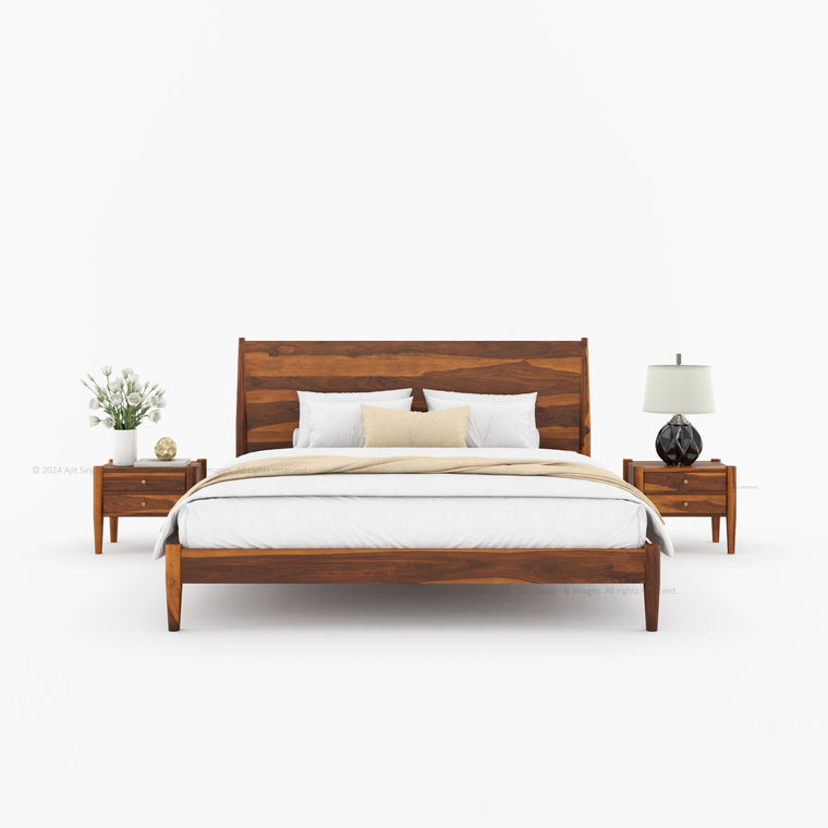 Searcy Solid Wood Platform Bed with Headboard & Slats - alternate view