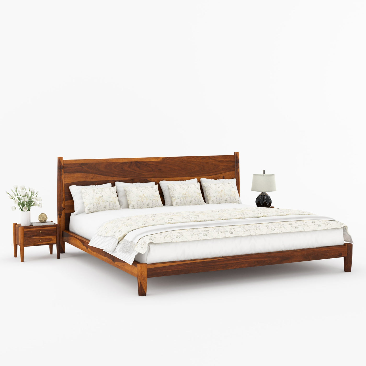 Searcy Solid Wood Platform Bed with Headboard & Slats - detail view 12