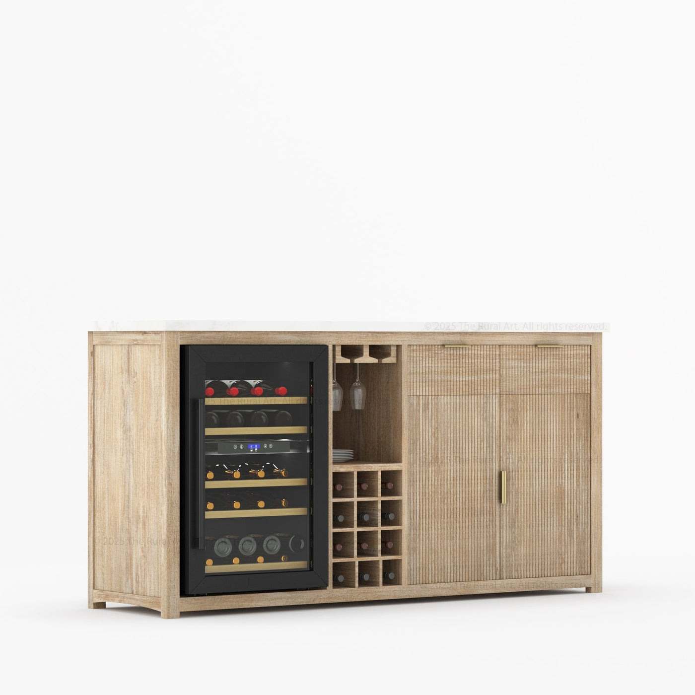 Sonoma Modern Black Bar Cabinet with Mini Fridge Space - detail view 22