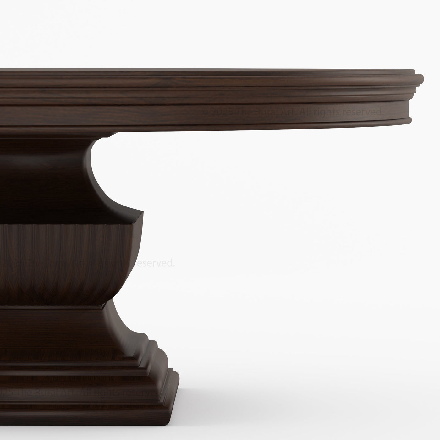 Scottsdale Round Pedestal Solid Wood Dining Table with Sculptural Pedestal - detail view 3