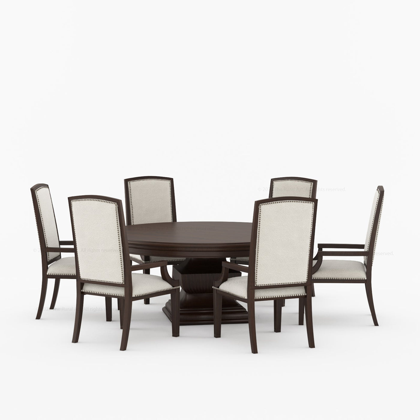 Scottsdale Round Pedestal Solid Wood Dining Table with Sculptural Pedestal - detail view 11