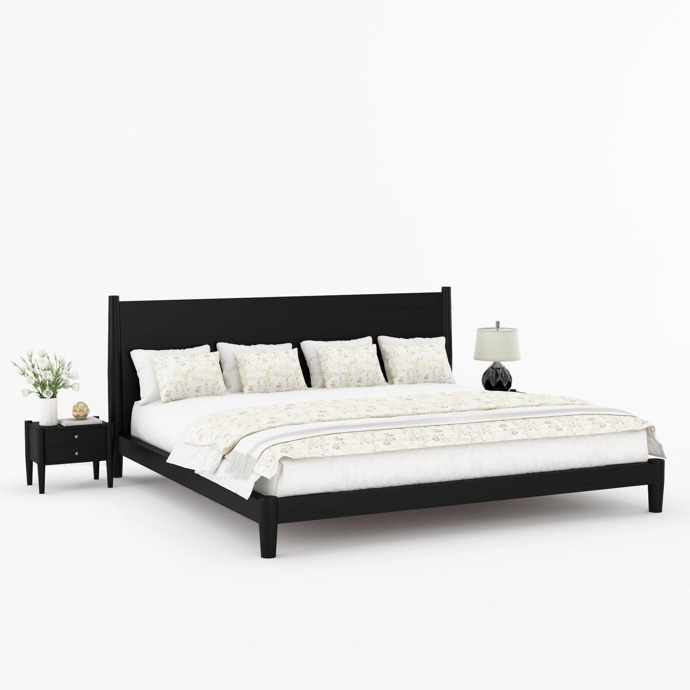 Searcy Solid Wood Platform Bed with Headboard & Slats - detail view 13