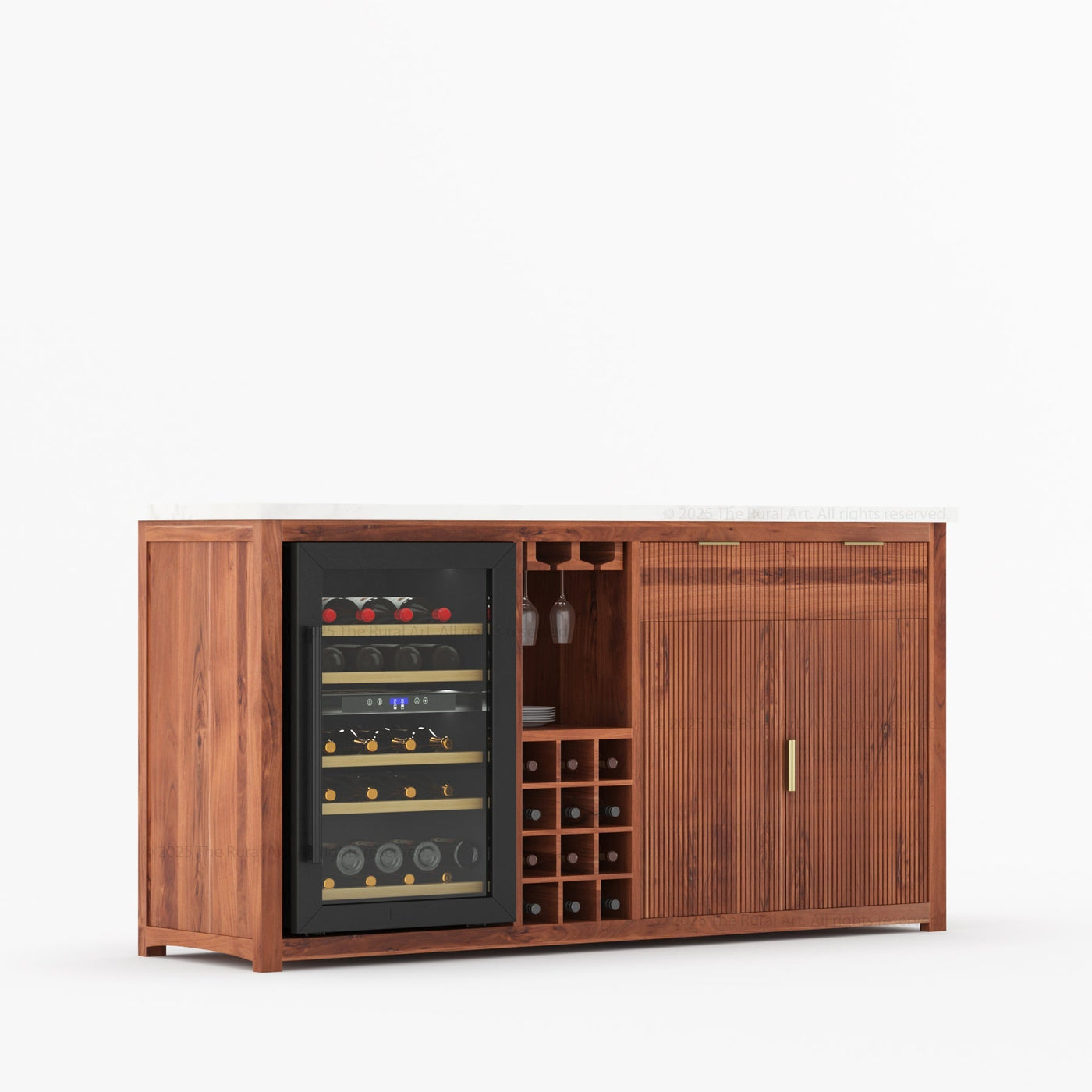Sonoma Modern Black Bar Cabinet with Mini Fridge Space - detail view 26