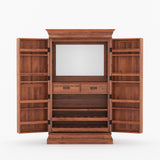 Melinda Solid Wood Bar Cabinet with Storage & Wine Rack