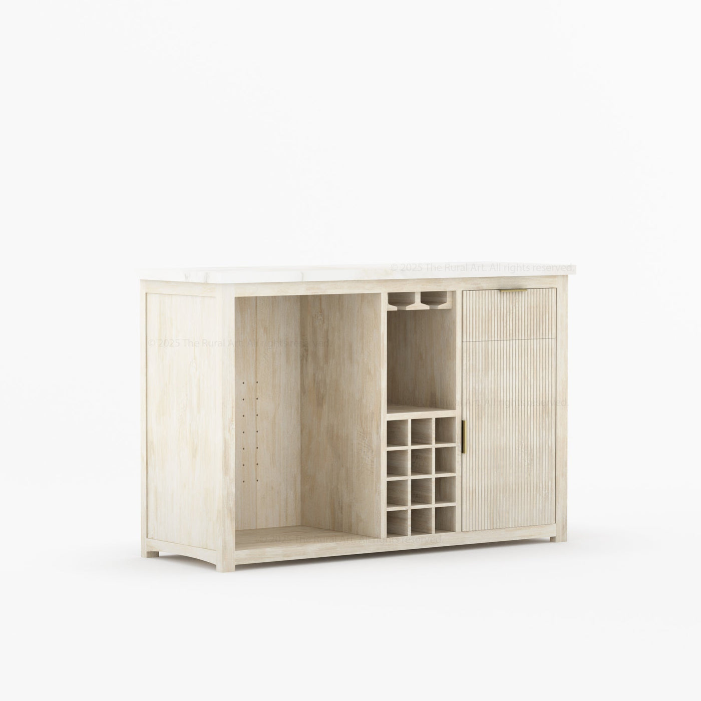Sonoma Modern Black Bar Cabinet with Mini Fridge Space - detail view 27