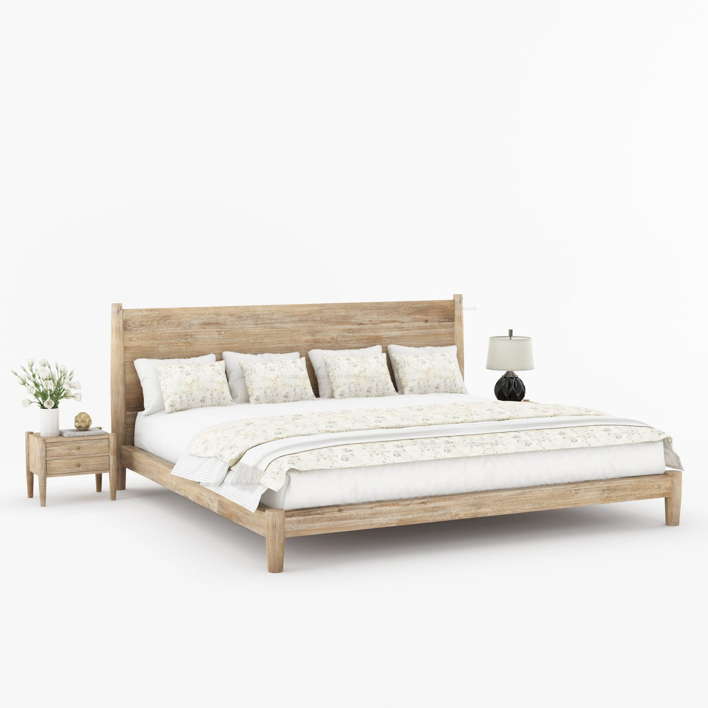 Searcy Solid Wood Platform Bed with Headboard & Slats - detail view 14