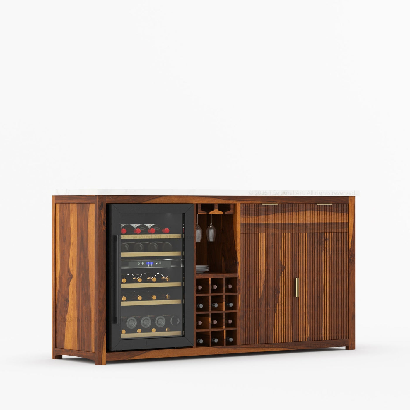Sonoma Modern Black Bar Cabinet with Mini Fridge Space - detail view 28