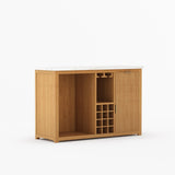Sonoma Modern Black Bar Cabinet with Mini Fridge Space