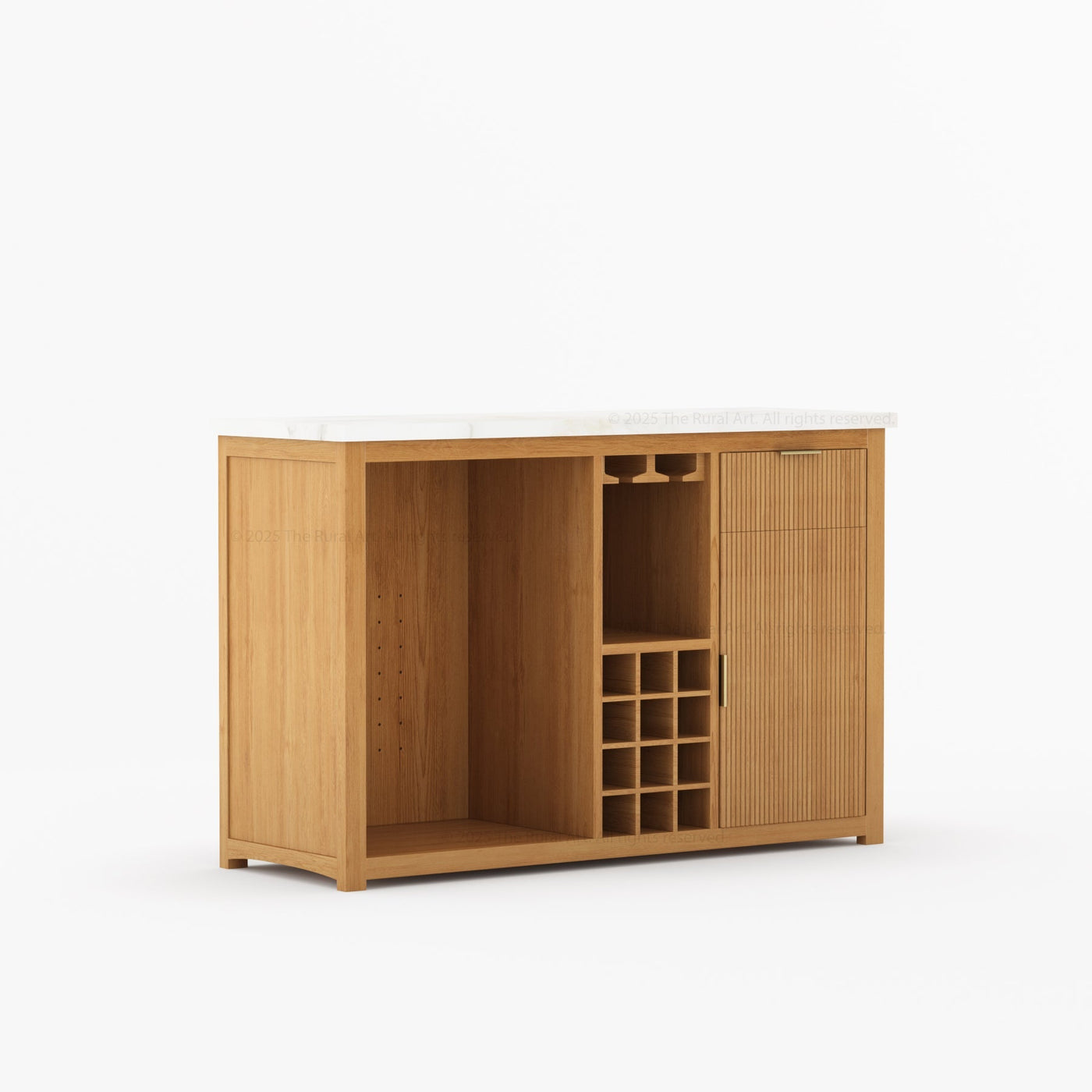 Sonoma Modern Black Bar Cabinet with Mini Fridge Space - detail view 29