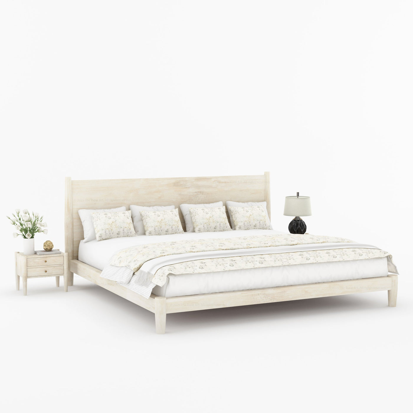 Searcy Solid Wood Platform Bed with Headboard & Slats - detail view 16