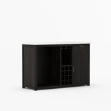 Sonoma Modern Black Bar Cabinet with Mini Fridge Space