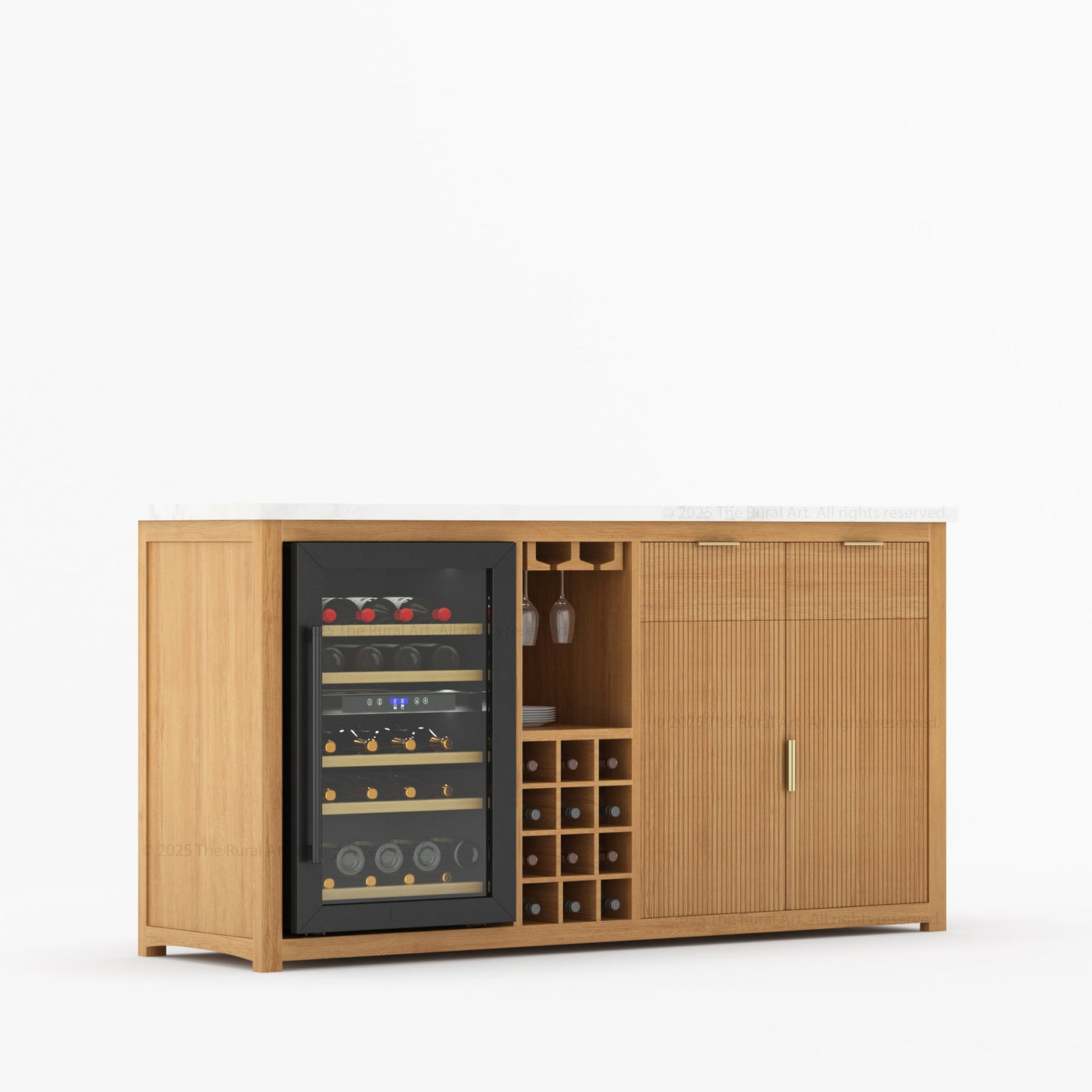 Sonoma Modern Black Bar Cabinet with Mini Fridge Space - detail view 32