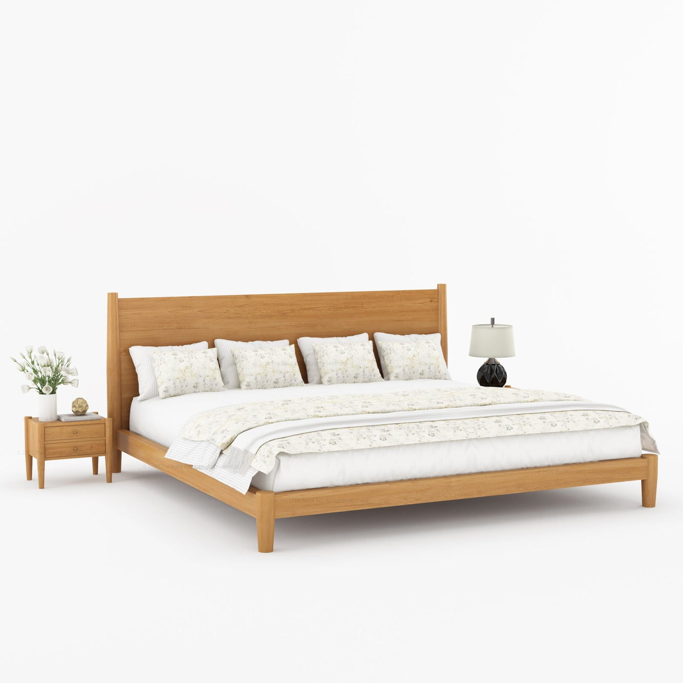 Searcy Solid Wood Platform Bed with Headboard & Slats - detail view 17