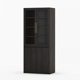 Girtin Solid Wood Wine & Coffee Bar Hutch with White Quartz Countertop - 99” Width