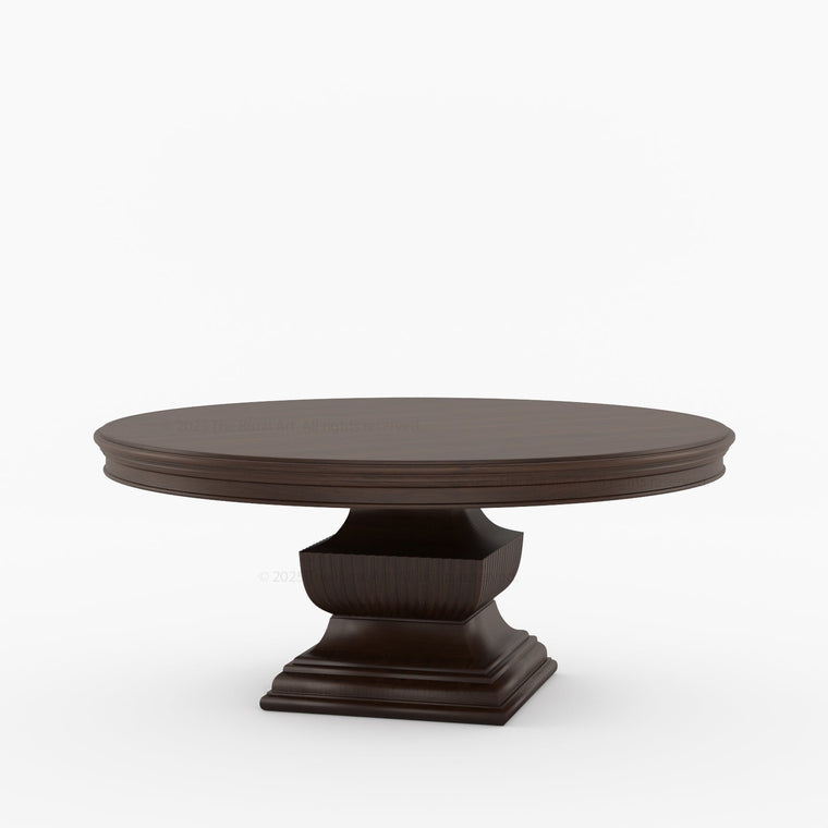 Scottsdale Round Pedestal Solid Wood Dining Table with Sculptural Pedestal