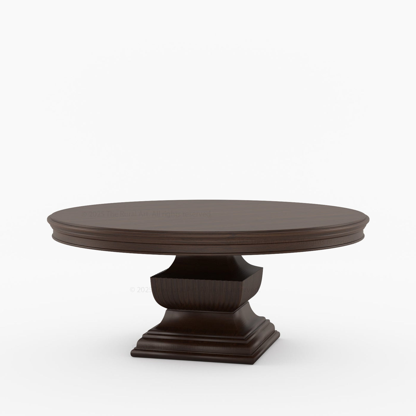 Scottsdale Round Pedestal Solid Wood Dining Table with Sculptural Pedestal