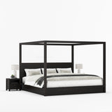 Orlando Solid Wood Canopy Platform Bed with Tall Headboard