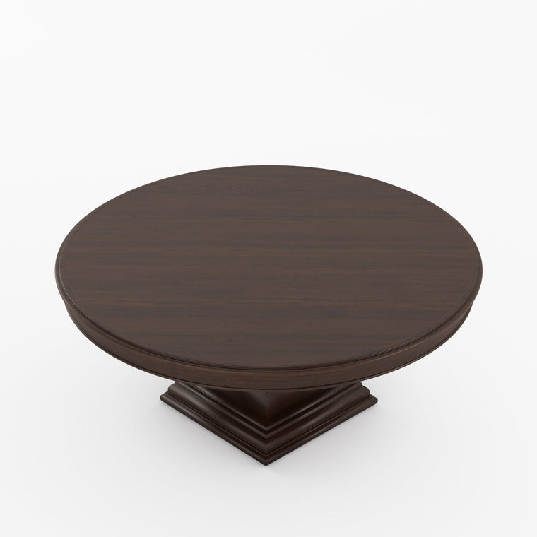 Scottsdale Round Pedestal Solid Wood Dining Table with Sculptural Pedestal - alternate view