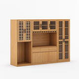 Brooklyn Solid Wood Wine Bar Cabinet with Mini Fridge Space