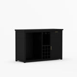 Sonoma Modern Black Bar Cabinet with Mini Fridge Space