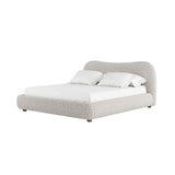 Oliver Bed - Curved Boucle Upholstered