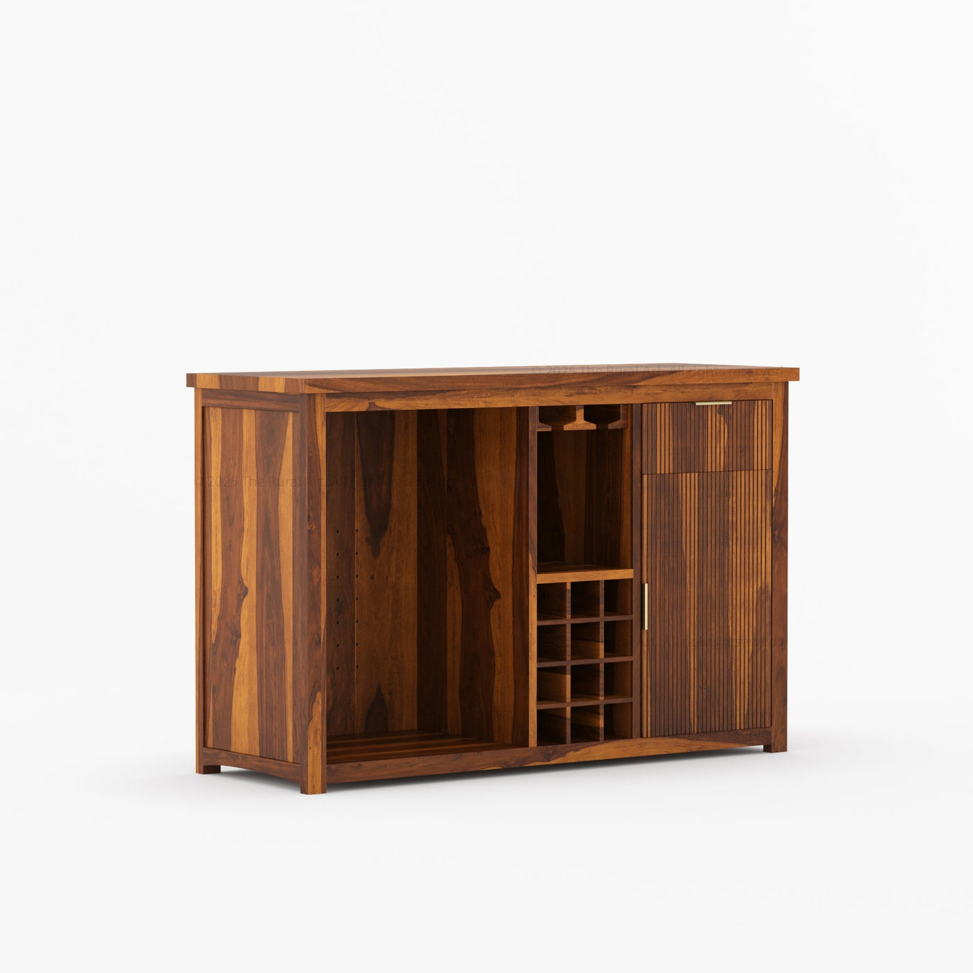 Sonoma Modern Black Bar Cabinet with Mini Fridge Space - detail view 36