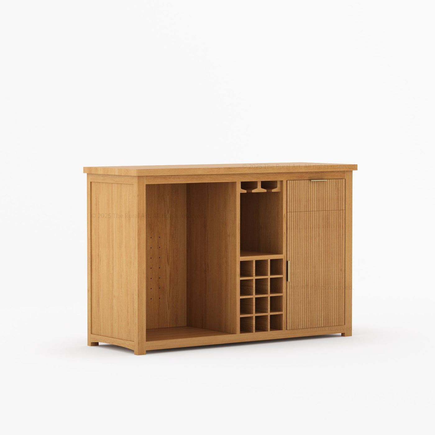 Sonoma Modern Black Bar Cabinet with Mini Fridge Space - detail view 37
