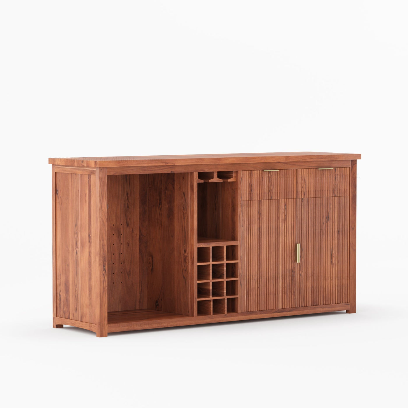 Sonoma Modern Black Bar Cabinet with Mini Fridge Space - detail view 12