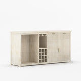 Sonoma Modern Black Bar Cabinet with Mini Fridge Space