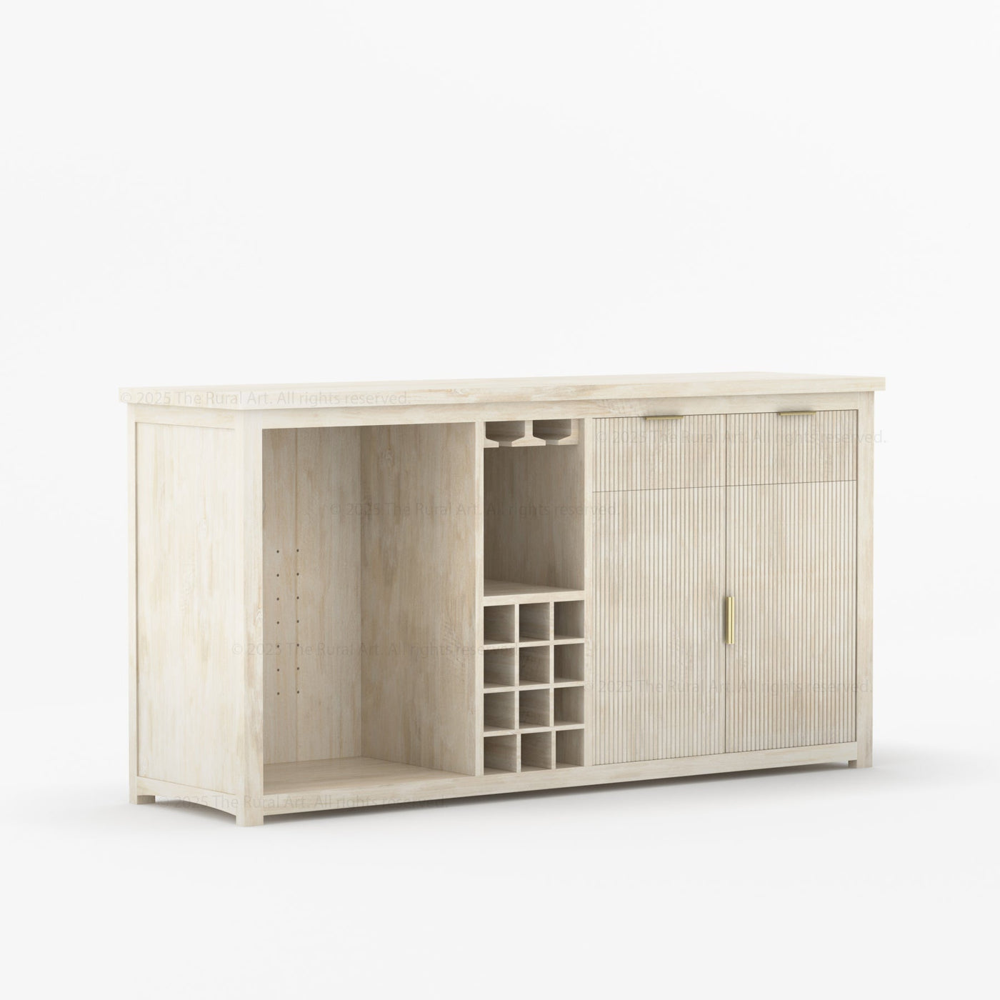Sonoma Modern Black Bar Cabinet with Mini Fridge Space - detail view 13