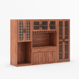 Brooklyn Solid Wood Wine Bar Cabinet with Mini Fridge Space
