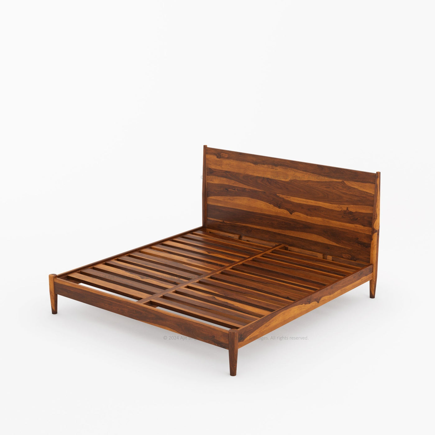 Searcy Solid Wood Platform Bed with Headboard & Slats - detail view 7