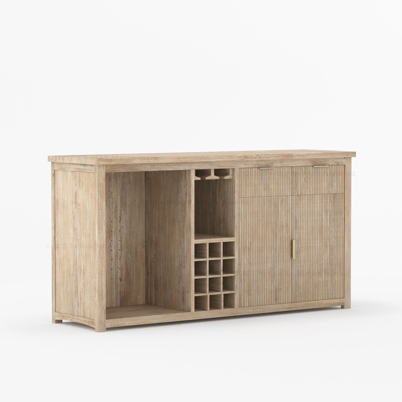 Sonoma Modern Black Bar Cabinet with Mini Fridge Space - detail view 14
