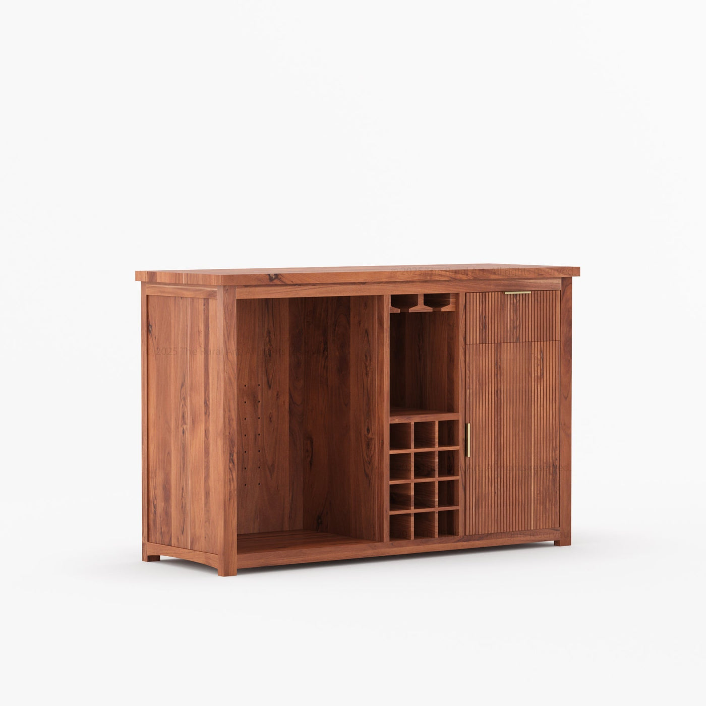 Sonoma Modern Black Bar Cabinet with Mini Fridge Space - detail view 39