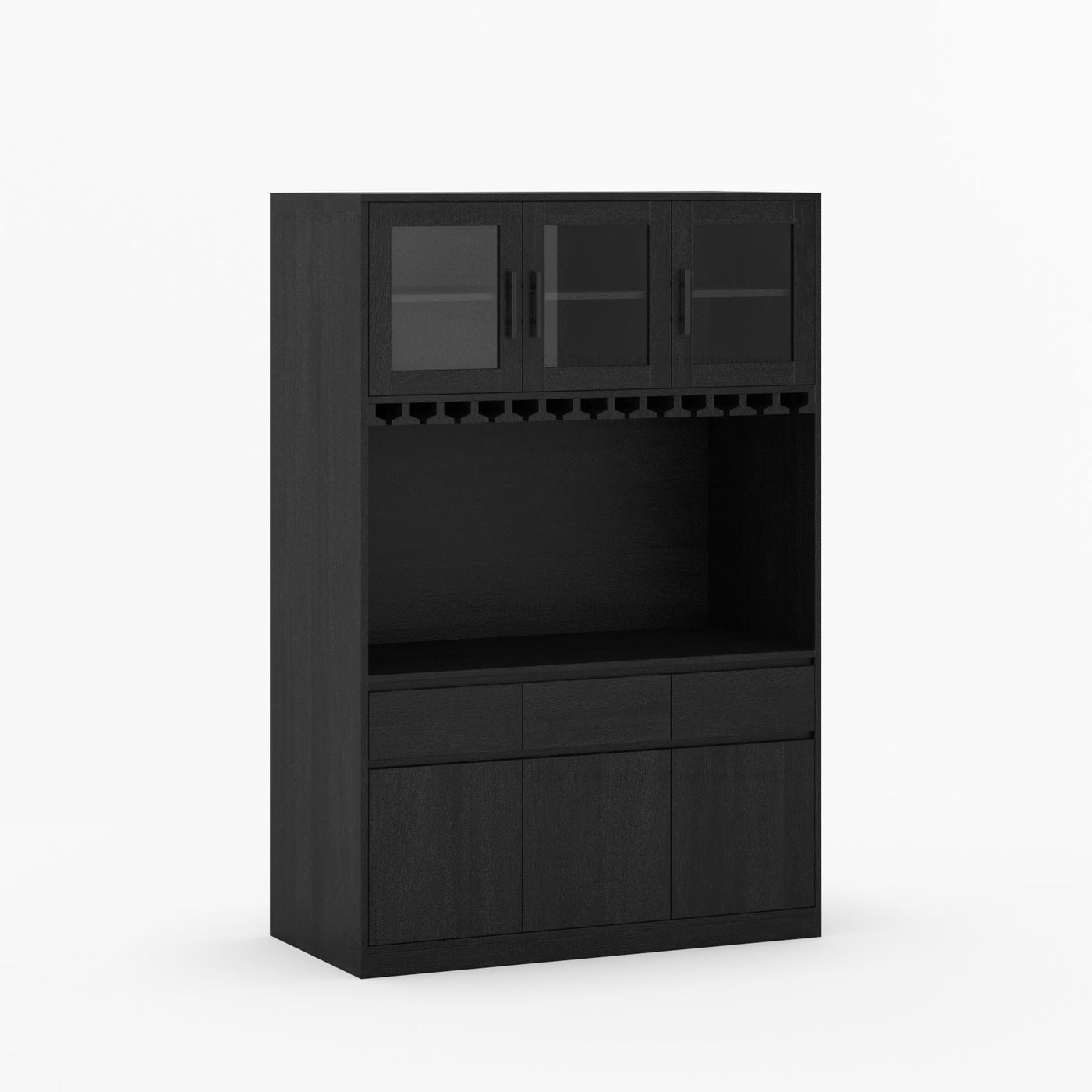 Brooklyn Solid Wood Wine Bar Cabinet with Mini Fridge Space - detail view 13
