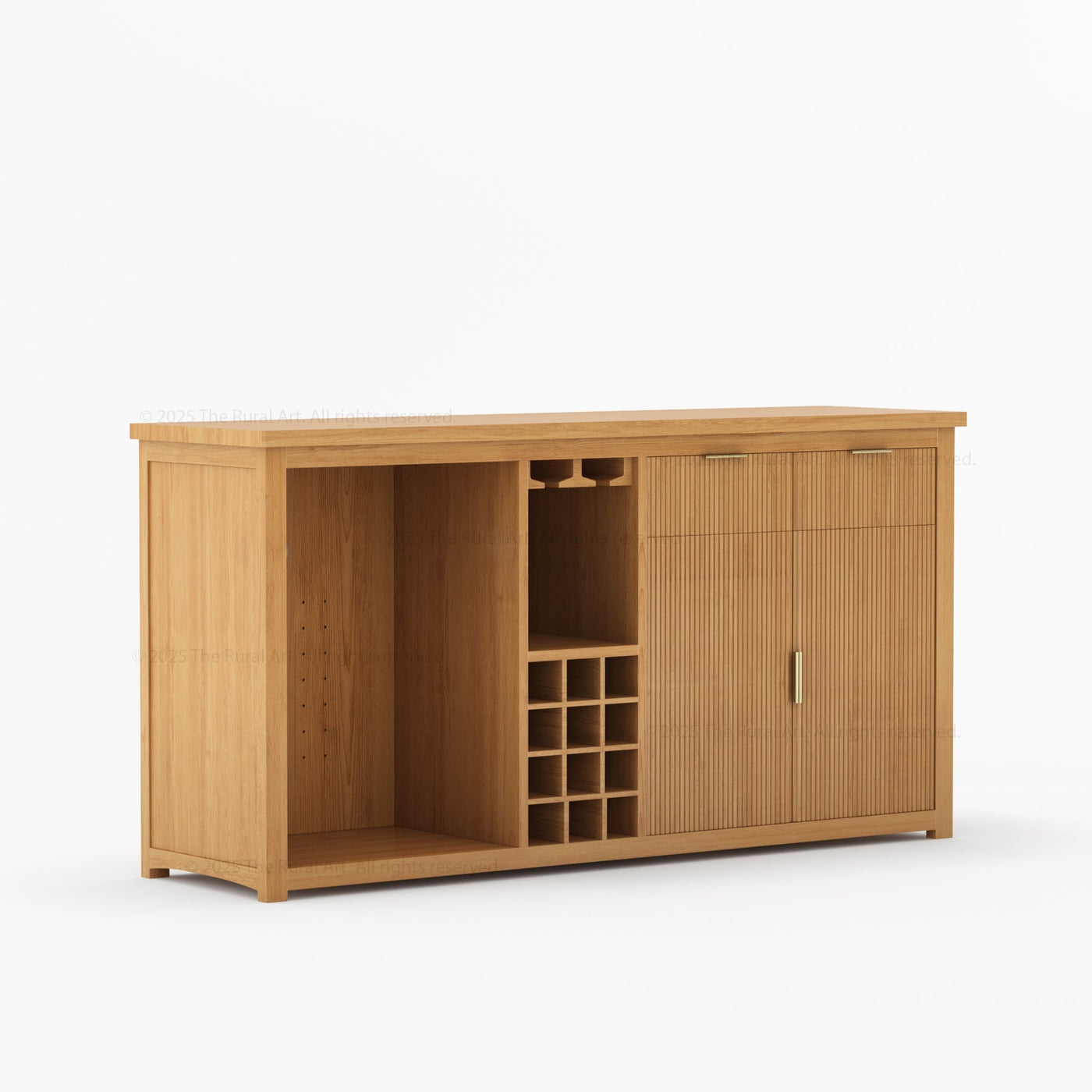 Sonoma Modern Black Bar Cabinet with Mini Fridge Space - detail view 15