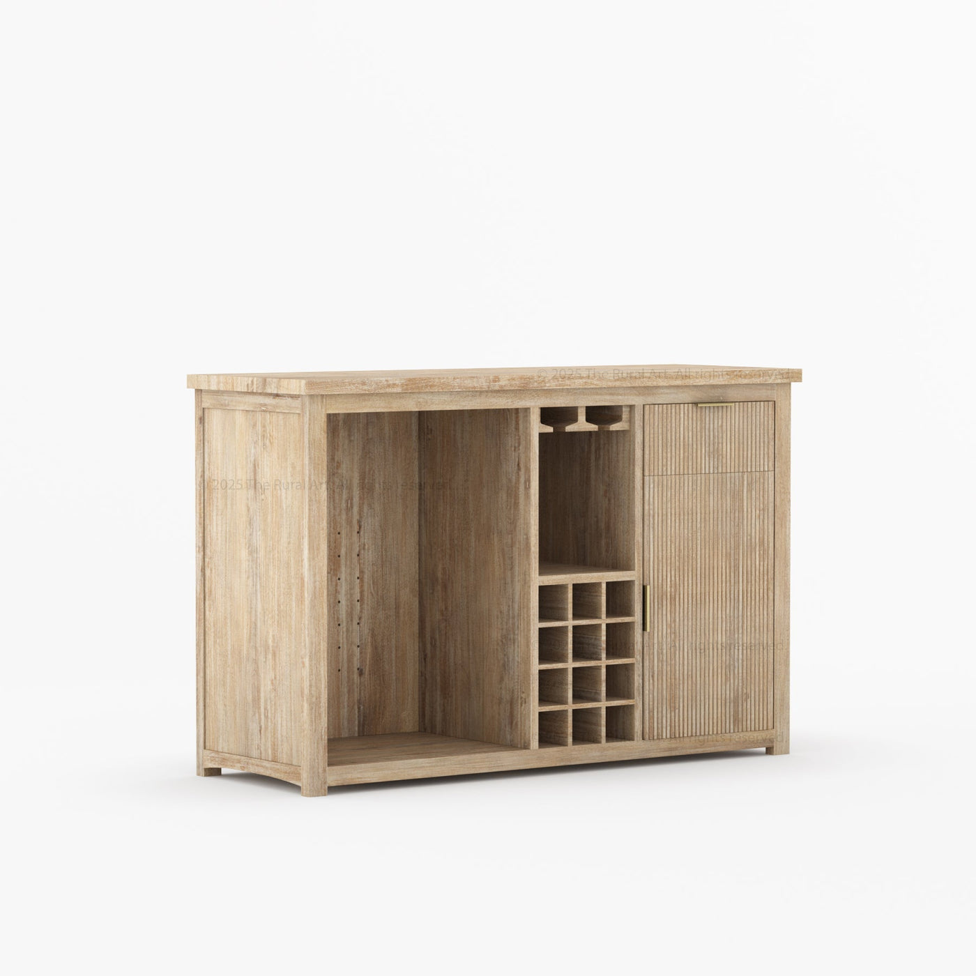 Sonoma Modern Black Bar Cabinet with Mini Fridge Space - detail view 40