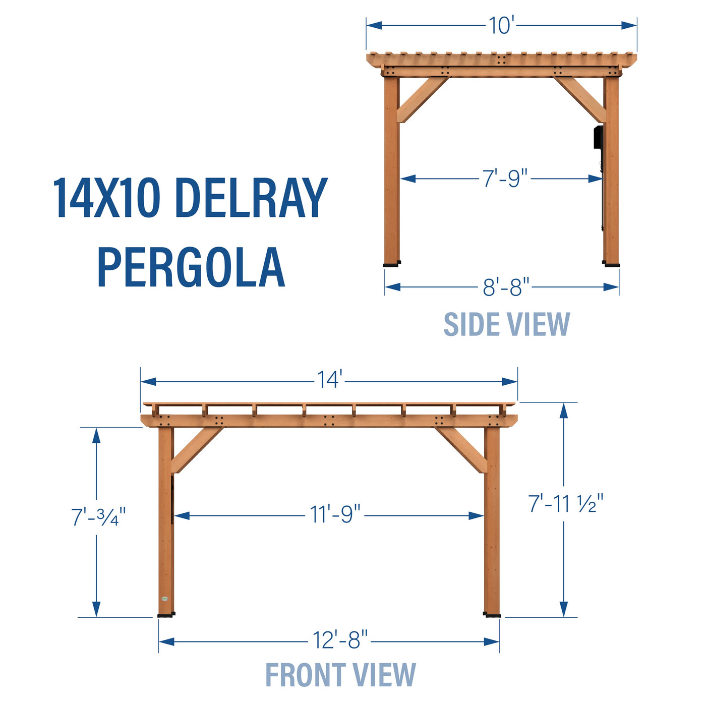 14X10 Delray Pergola - alternate view