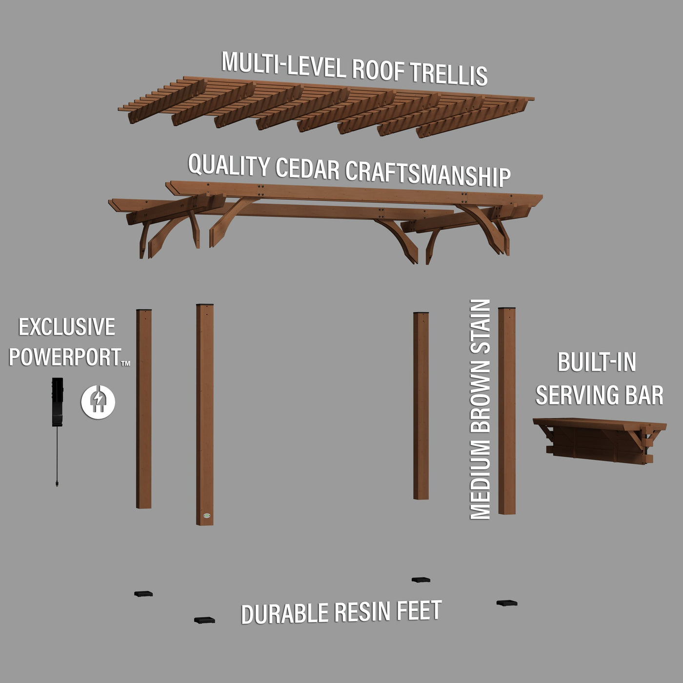 14X10 Ashland Pergola - detail view 9