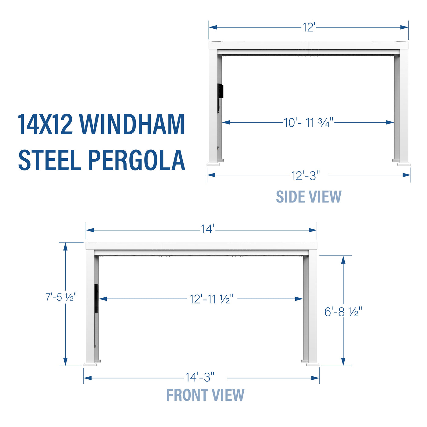 14X12 Windham Modern Steel Pergola with Sail Shade Soft Canopy - alternate view