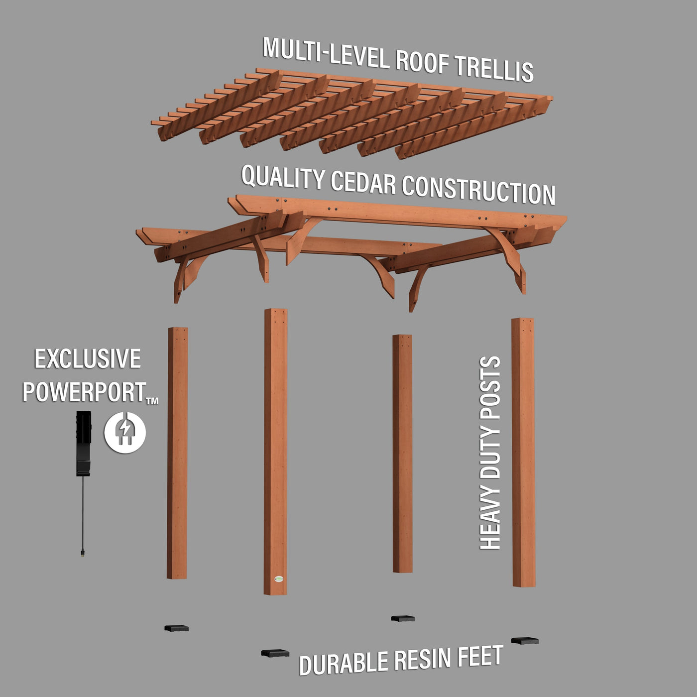 10X10 Beaumont Pergola - detail view 10