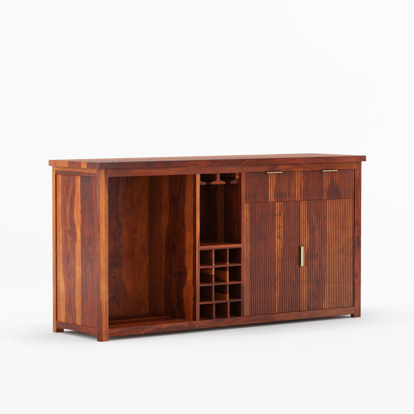 Sonoma Modern Black Bar Cabinet with Mini Fridge Space - detail view 16