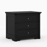 Abilene Solid Wood Three - Drawer Large Nightstand