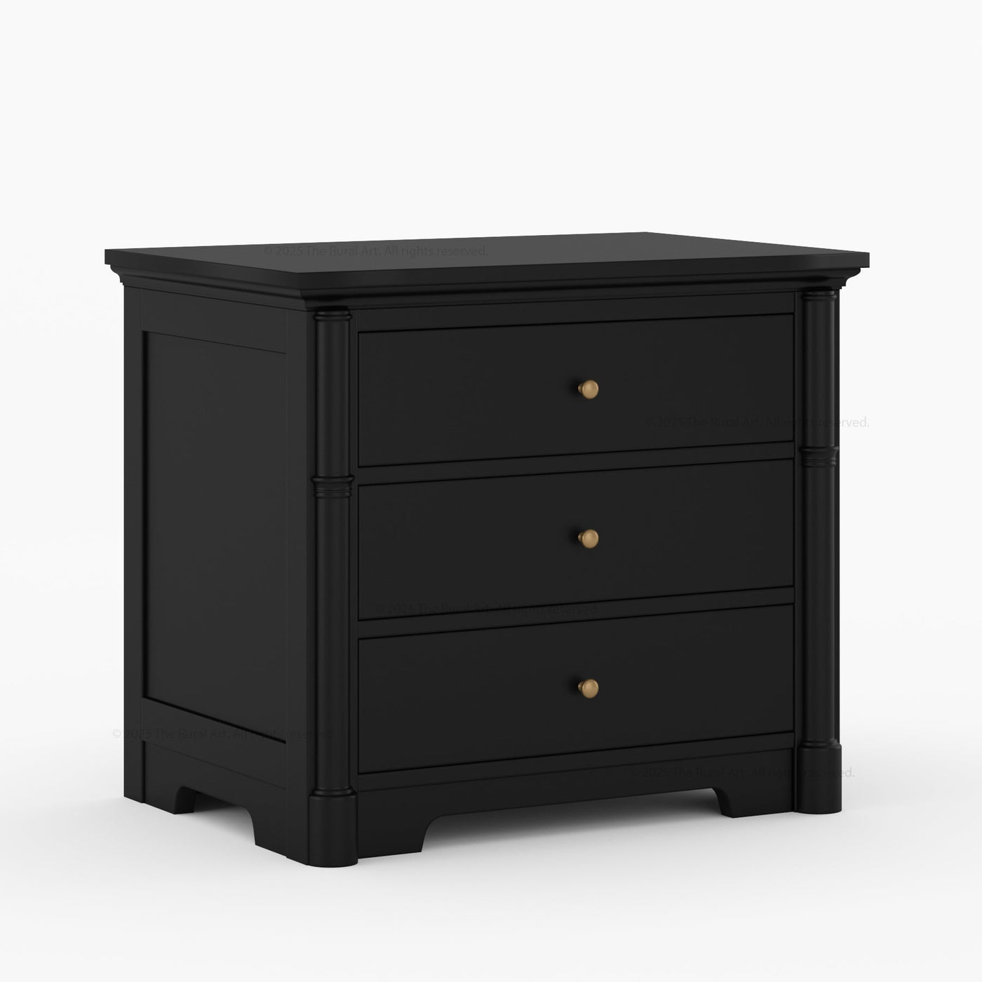 Abilene Solid Wood Three - Drawer Large Nightstand - detail view 4