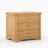 Abilene Solid Wood Three - Drawer Large Nightstand