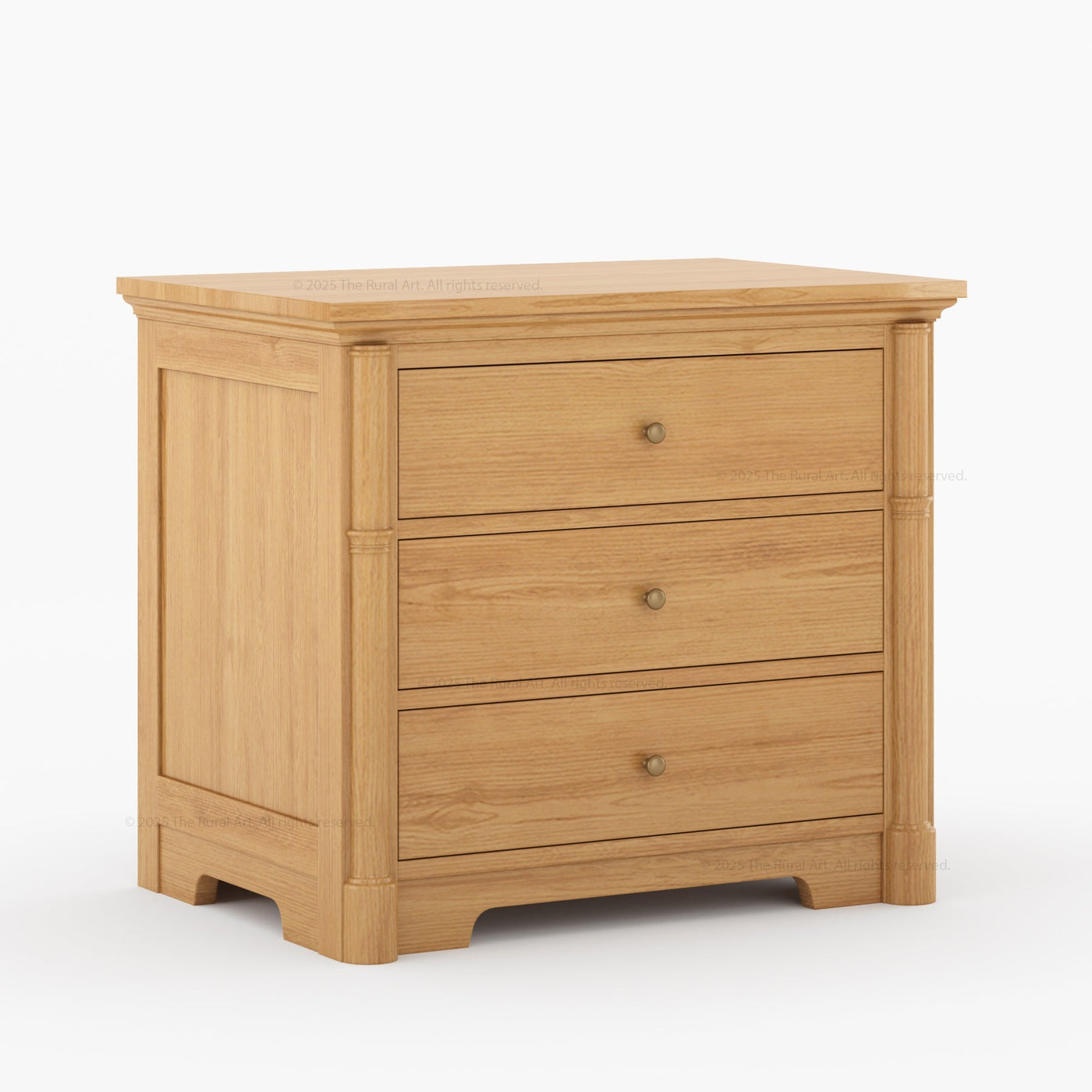 Abilene Solid Wood Three - Drawer Large Nightstand - detail view 5