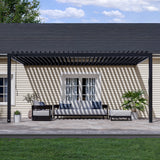 18X10 Evanston Wall Mounted Louvered Pergola
