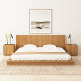 Sierra Vista Teak Wood Platform Bed with Vertical Slat Headboard